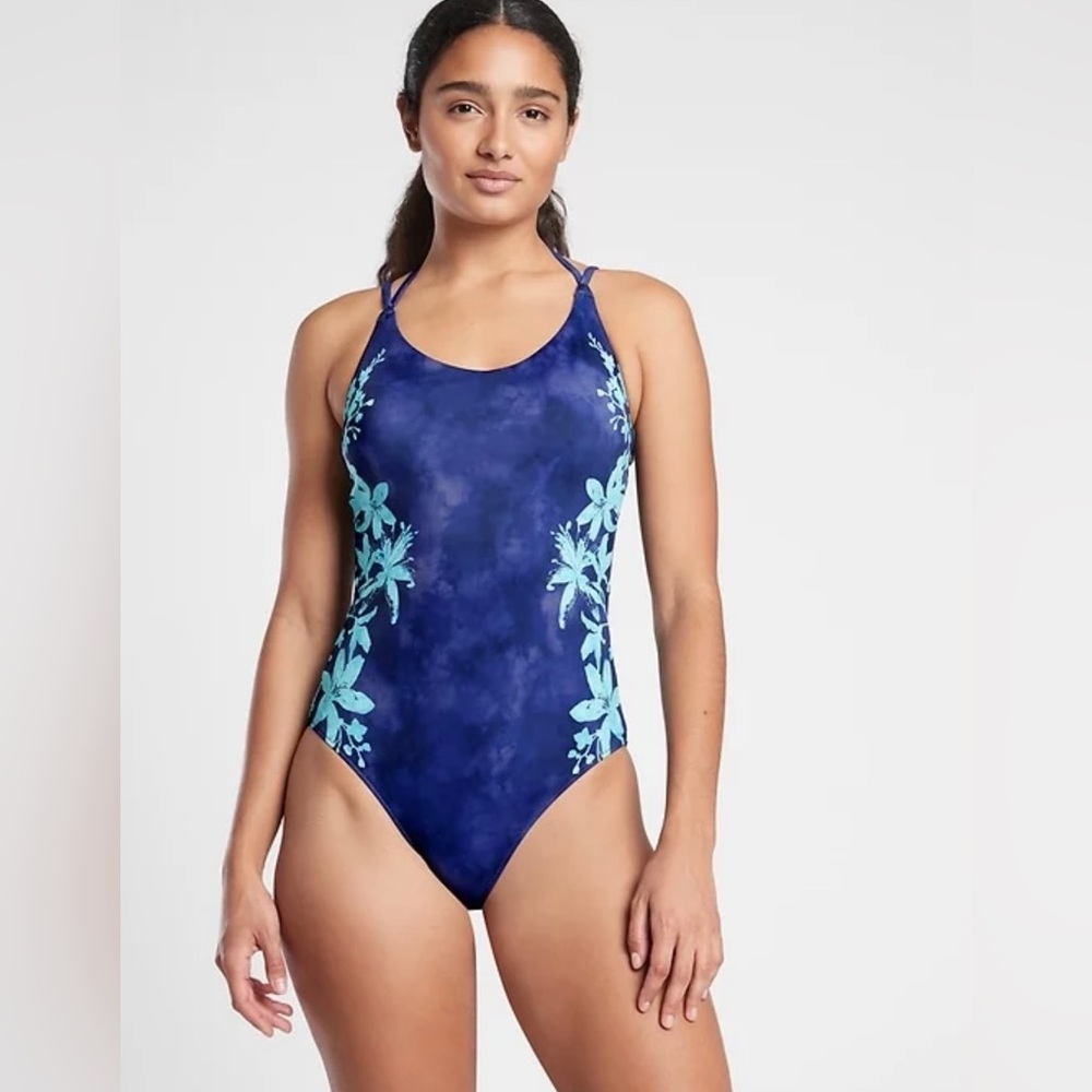 NWT Athleta Keyhole Floral Print One Piece Swimsuit